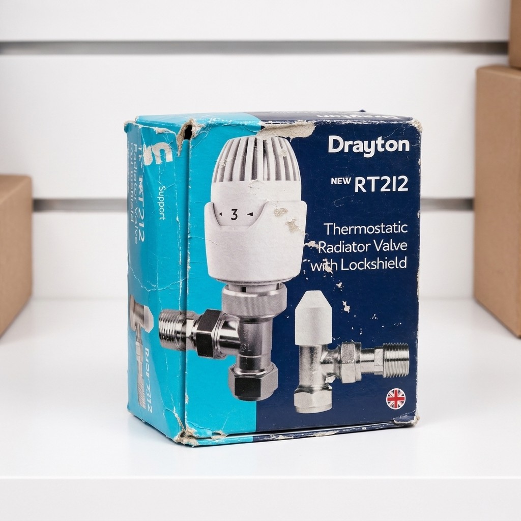 Drayton RT212 Thermostatic Radiator Valve with Lockshield — Damaged Box